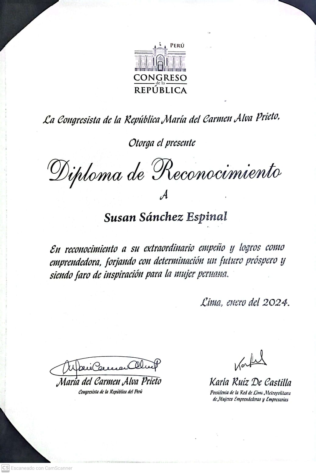 Reconocimiento Congreso